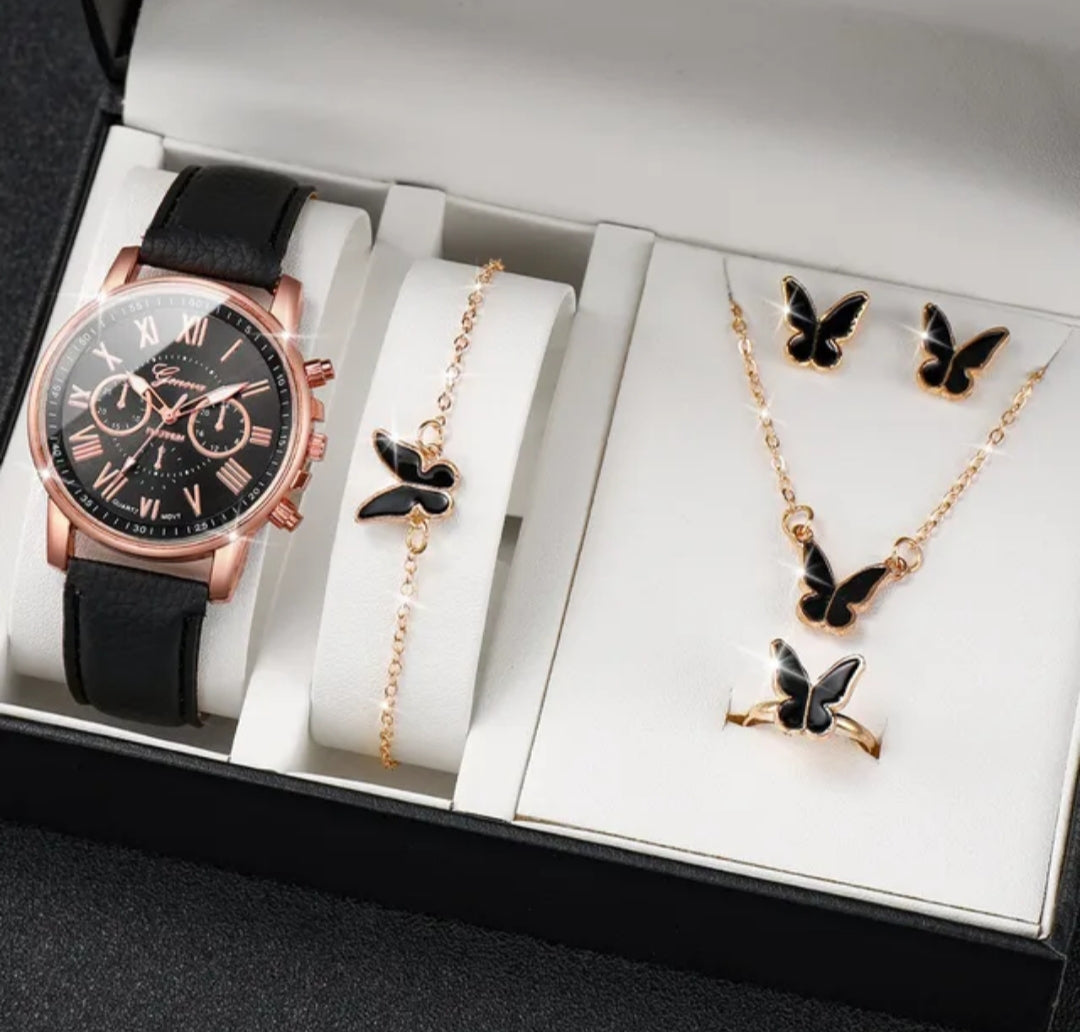 💎 Parure Papillon Or Plaqué : L'élégance complète en 5 bijoux 🦋